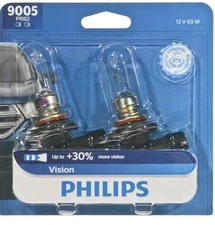 PAIR Philips 9005PRB2 65W Headlight Bulbs 2 Pack 30% More Light* (JS11)