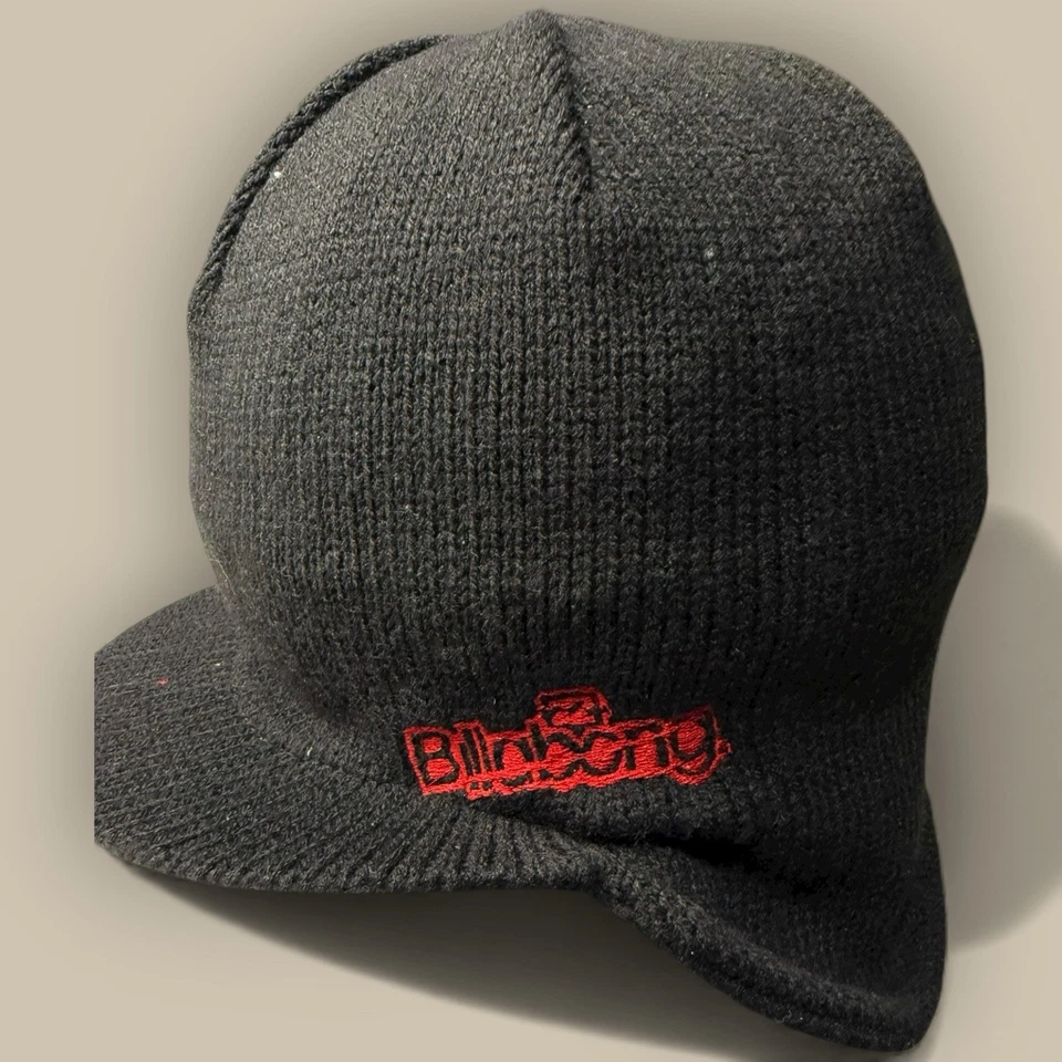 Chapéu de inverno vintage Billabong gorro aba preta Y2K skatista anos 00 Cyber Grunge Gorpcore - Imagem 2 de 4