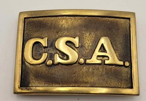 Vintage Brass C.S.A. Repro Belt Buckle Civil War Confederate