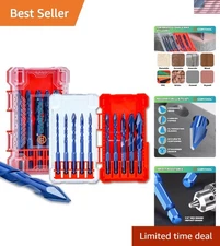 Versatile 10-Piece Drill Bit Set for Tile, Wood, Glass & More - Eccentric Design