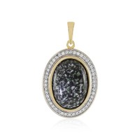 Cavill Opal AnhäNger 7,2Ct Leoparden Look Vergoldet 925 Silber Damen