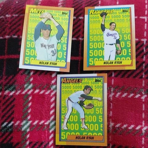 Topps MLB Card Lot Nolan Ryan Mets Angels Rangers 3 Cards