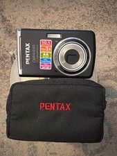 Pentax Optio E60 10.1MP Digital Camera Black Tested AA Battery 2GB SD Card Case