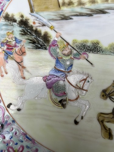 Old Fine Chinese Republic Porcelain Plate Famille Rose Qing