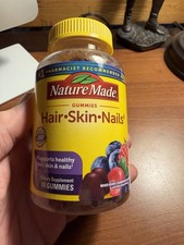 90 Nature Made Hair Skin Nails Gummies Mixed Berry Flavors - Dietary Supplement
