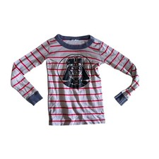 Hanna Andersson x Star Wars Gray Stripe DARTH VADER Long Sleeve Pajama Top 6-7
