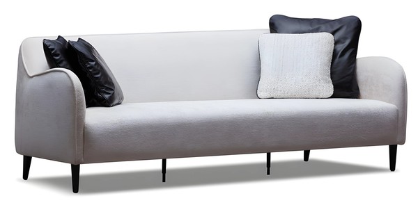 Elegantes WeißEs Stoffsofa FüR Wohnzimmer Im Modernen Stil-image