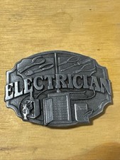 Vintage 1987 Electrician Profession Belt Buckle by Siskiyou Buckle Co Z-40 USA