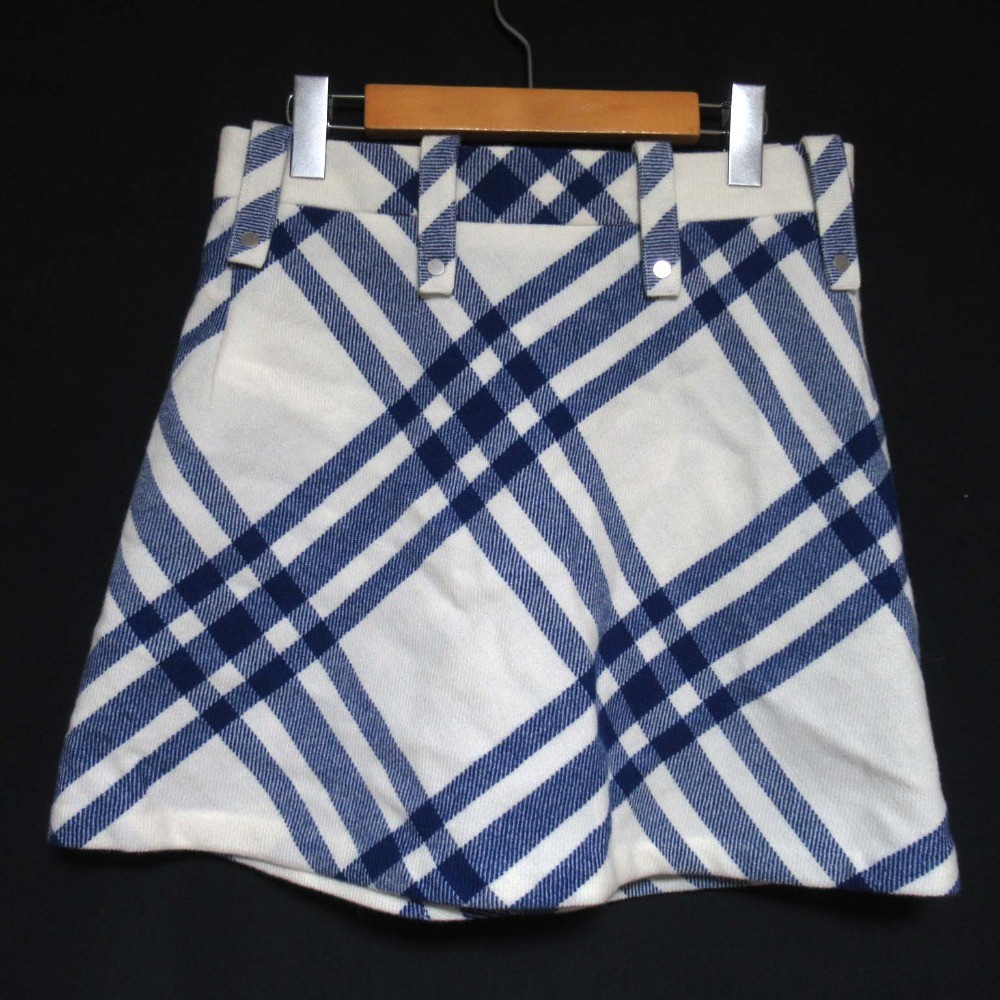 BURBERRY Check Pattern Pleated Wrap Mini Skirt Si… - image 2