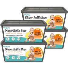 Diaper Pail Refill Bags with Diaper Genie Easy Roll Signature  Platinum Pail...