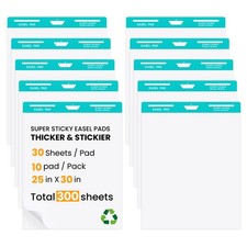 Sticky Easel Pad, 25 X 30 Inches Flip Chart Paper for Teachers,10 Pads/Pack