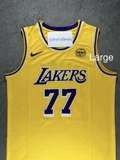 Luka Doncic #77 Nike LA Lakers Gold NBA Swingman Jersey Icon Edition Size Large
