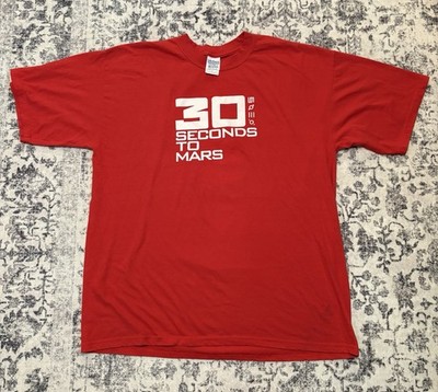 Vintage 30 Seconds To Mars Band T-Shirt XL 2002 Y2K Red Arrow Jared Leto Rock