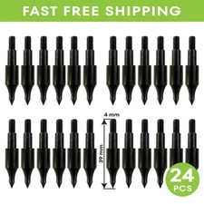 24 Pcs Steel 100 Grain Archery Arrow Field Points Field Tips - Practice Target