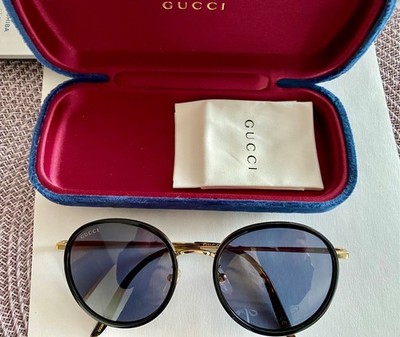 Gucci Sonnenbrille GG0677SK 001 Schwarz Gold Rund Made in Japan wie NEU OVP