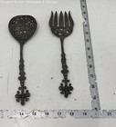 Vintage Bucklars Pewter Serving Spoon Fork -2 Ornate Utensils — photo 1