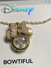 Disney Minnie Mouse Adult Necklace "Bow-tiful " Silver Plated New Original Box