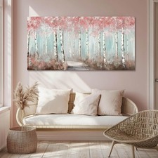 Botanical Wall Art for Girls Room Pink Tree Wall Decor Plant Pictures Wall Ar...