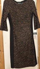 Lauren Ralph Lauren Sheath Dress Women’s 2P Black Animal Print Ruched Stretch