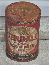 Vintage Kendall The 2000 Mile Motor Oil 5 Quart Advertising Gas Station Can