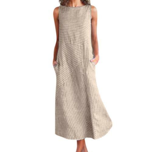 Womens Holiday Casual Sleeveless A Line Sundress Beach Party Midi Summer Dress