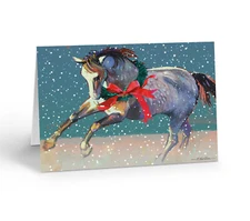 A Beautiful Majestic Christmas Horse - 18 Holiday Cards and 19 Envelopes-40087