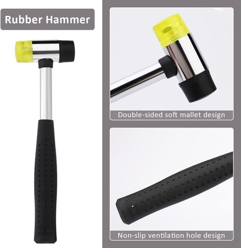 1PC Double Face Soft Tap Small Rubber Hammer Mallet Shaft DIY Leather Hand Tool - Picture 3 of 12