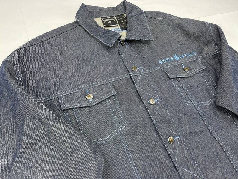 Rocawear jacket, blue, vintage Roca Wear denim jacket 90s