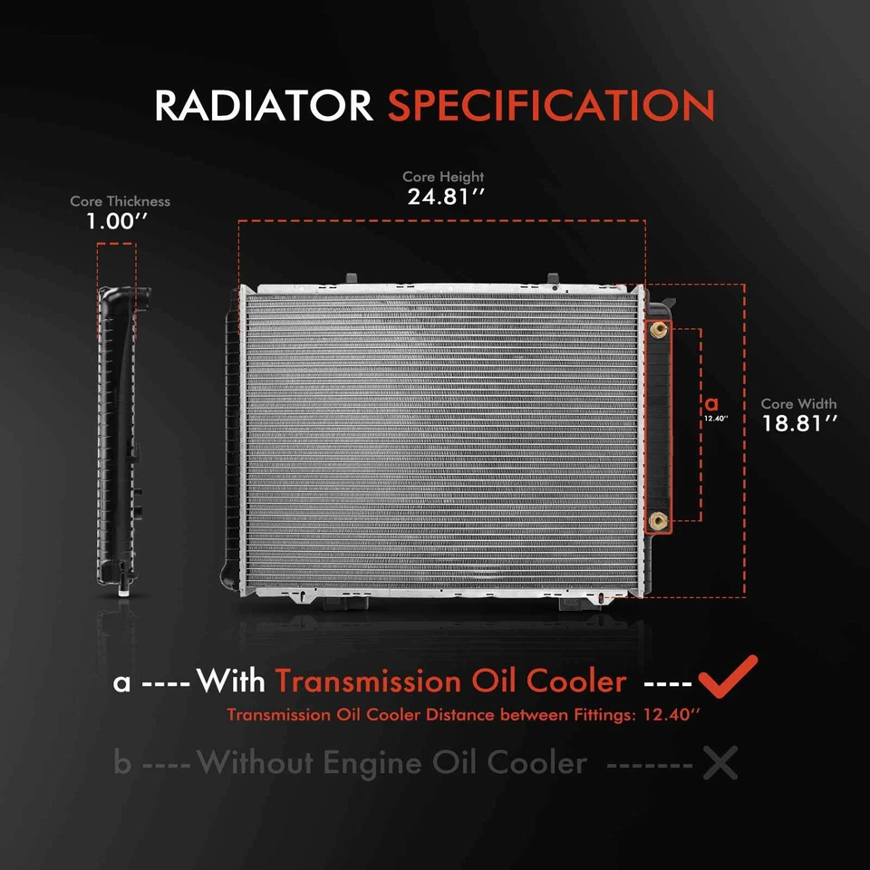 2x Kit de montaje de radiador y ventilador de refrigeración de aluminio para Mercedes-Benz W210 E300 E420 Foto 2 de 4