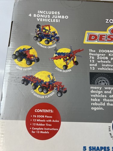 NIB Zoob ZoobMobile Car Designer 76 Piece Building Set Kit STEAM Educational Toy - Picture 16 of 24