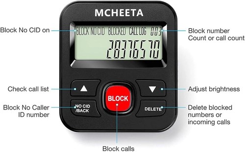 Bloqueur d'appels pour téléphones fixes, boîte d'identification de l'appelant appareil fixe avec liste noire, - Photo 5/8