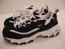 Skechers D'Lites Biggest Fan Extra Wide Width Women's sz 7 EW Shoes Black White