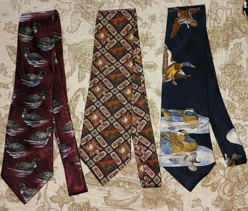 3 Waterfowl Ducks Unlimited Reed James Neck Ties Flying Mallard Ducks Retriever