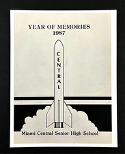 1987 Miami Central High School Yearbook Cover Space Rocket FL VTG Press Photo