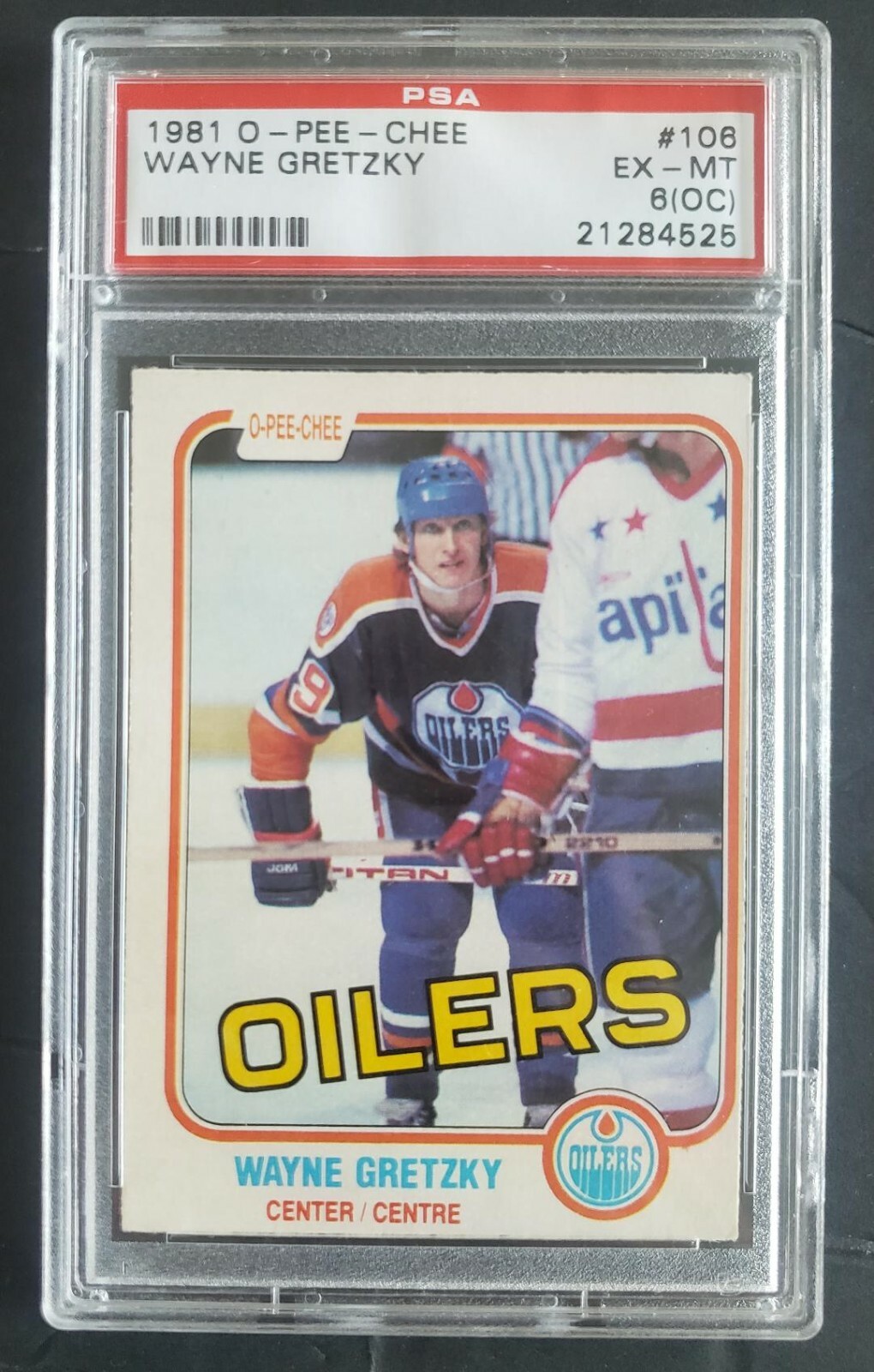 1981-82 OPC O-PEE-CHEE WAYNE GRETZKY #106 GRADED PSA 6(OC) EX-MT OILERS HOF GOAT