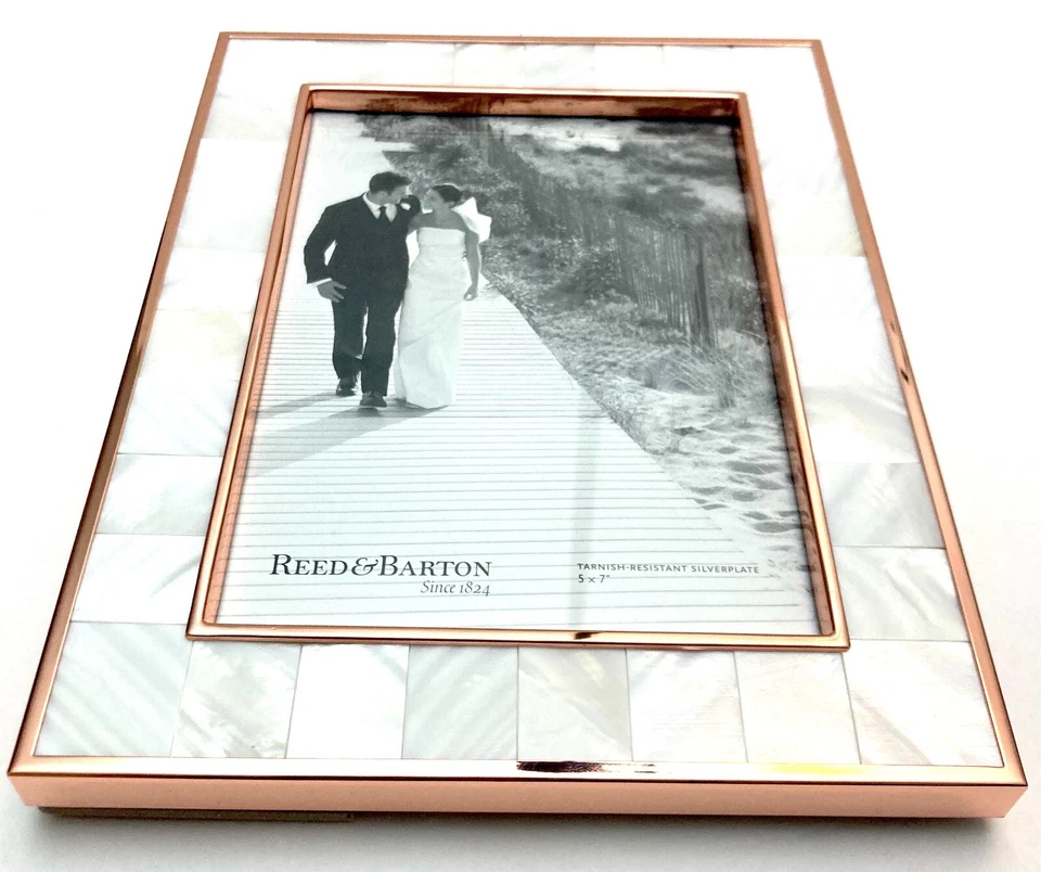 MARCO DE FOTOS LENOX REED & BARTON ORO ROSA MADREPERLA 5"x 7" 869709 nuevo en caja Foto 3 de 4