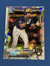 2021 Bowman Chrome Freddy Zamora Sapphire Atomic Refractor #BCP-2 Milwaukee
