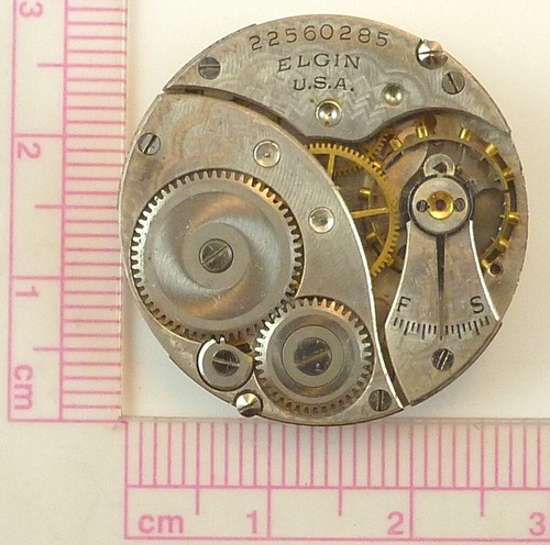 Vintage Elgin 463 Pocket Watch Movement - Parts Repair Broken Balance - Picture 3 of 5