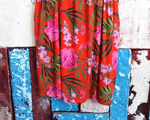 Women's Old Navy Fit & Flare Strappy Mini Dress XXLARGE Pink Orange Floral NEW - Picture 5 of 12
