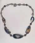 Chunkey Agate & Smokey Quartz Necklace 27 '" w/ Jade Toggle Clasp #155 — photo 1