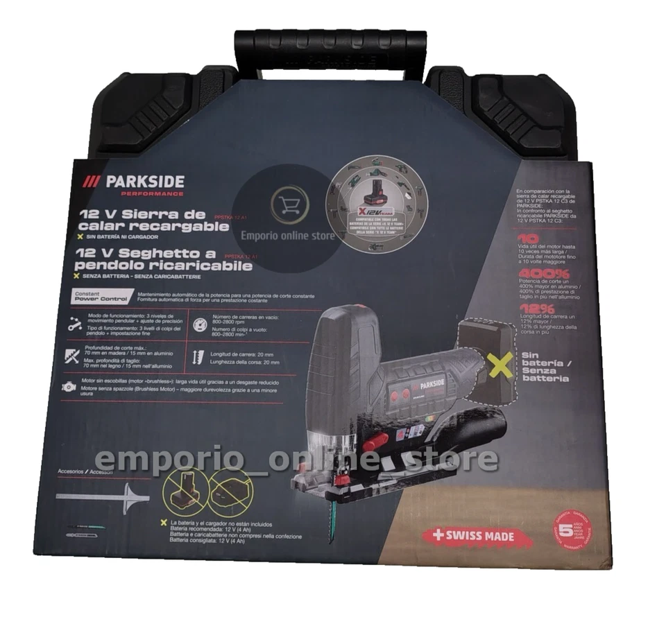 Seghetto a pendolo brushless Parkside Performance 12V PPSTKA 12 SENZA BATTERIA - Imagen 3 de 4