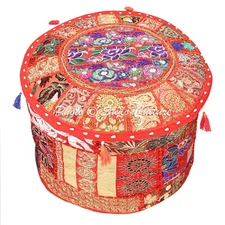 Boho 16 in Bohemian Patchwork Pouf Cover Ottoman Ethnic Decor Pouffe Foot Stool