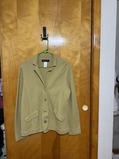 Women  s Jones New York Collection Blazer Medium Light Green/yellow Button Up