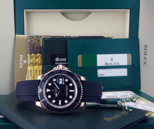 ROLEX-2019-NEVER-WORN-18kt-Rose-Gold-YACHTMASTER-BOX-TAGS-CARD-116655-SANT-BLANC