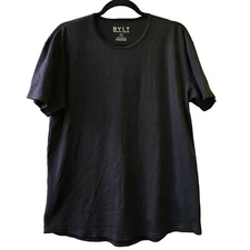 BYLT Premium Basics Drop Cut Pima Cotton Black Crewneck T-Shirt Men L