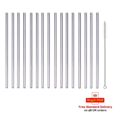 ATST Drinking Straws - Free Cleaning Brush - ECO Reusable Stainless Steel Straw