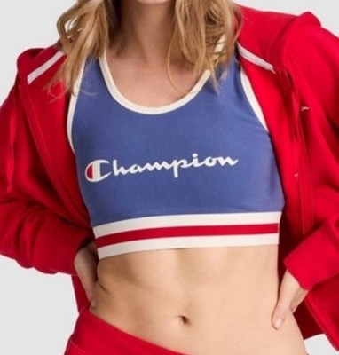 Champion Women Iconic Bra Top Blue Red White NWT Patriotic July 4th Medium NWT