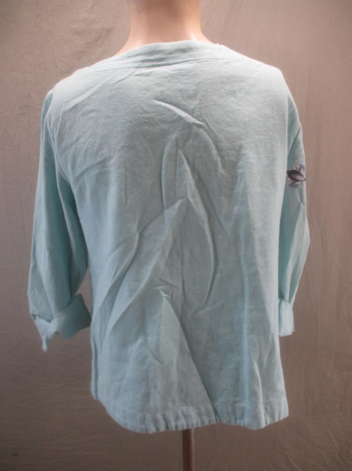 Top Charter Club para mujer talla XL multicolor floral bordado algodón lino 039 Foto 4 de 4