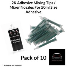 (Pack of 10) 2K Adhesive Mixing Tips / Mixer Nozzles For 50ml Size Adhesive 