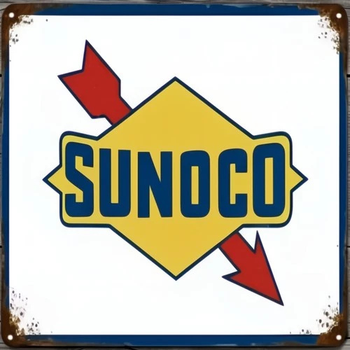 Sunoco Gasoline 12 x 12 Square Vintage Novelty Metal Sign Made In USA